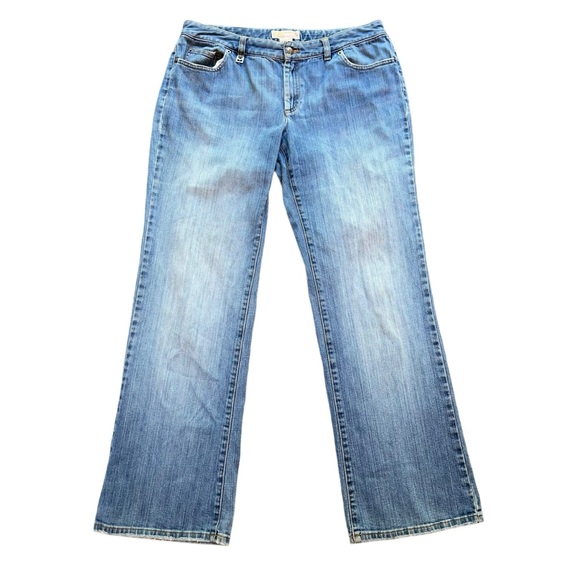 Michael Kors Women Distressed Stretch Bootcut Flare Bling Y2K Denim Jeans Sz 12 - Picture 9 of 14